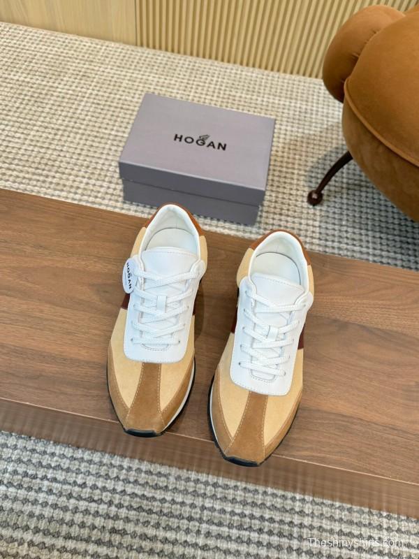 2025 Men HOGAN Beige White Burgundy Suede Leather Sneakers