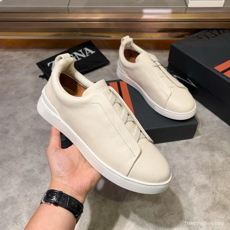 2024 Men ZEGNA White Leather Sneakers MJ00280