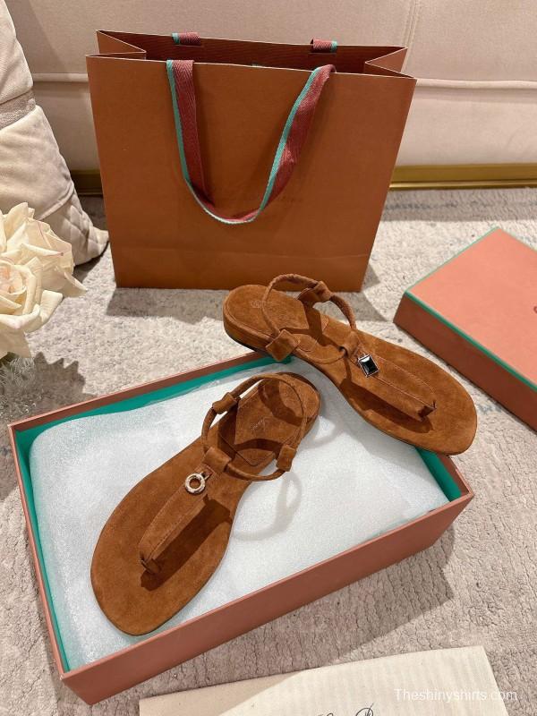 2025 Women LP Brown Suede Sandals LY00360