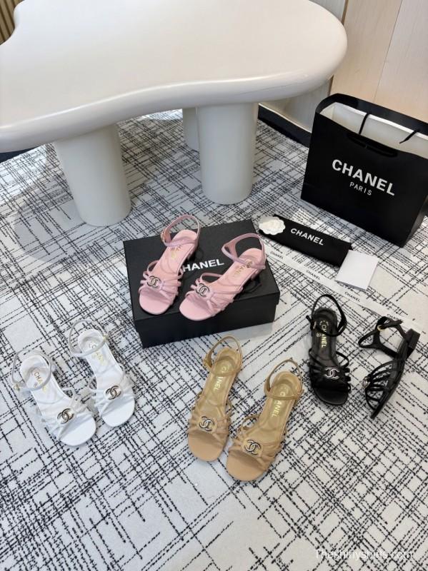 2025 Women Chanel Pink Lambskin Sandals LY00270