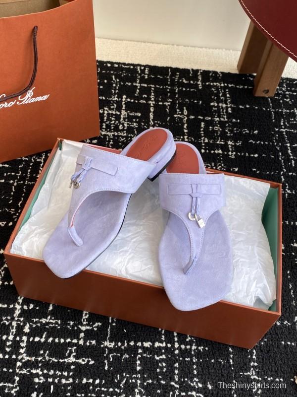 2025 Women Le Parmentier Lavender Suede Slippers KFY00280