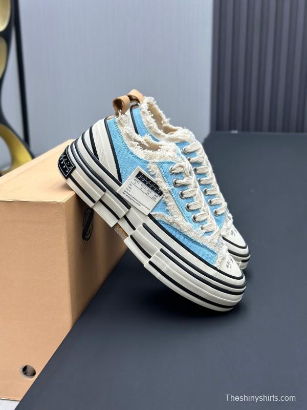 2025 Unisex XVESSEL Light Blue White Canvas Plimsolls Vulcanized AS00240