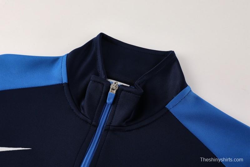 2025 Nike Blue/Black Full Hoodie Zipper Jacket +Long Pants