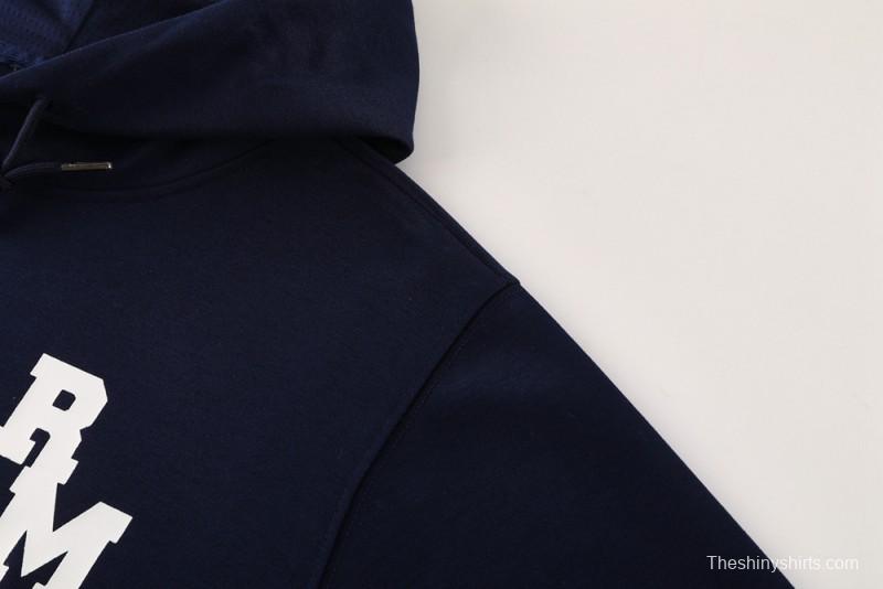 25/26 Real Madrid Navy Hoodie Full Zipper Jacket + Long Pants