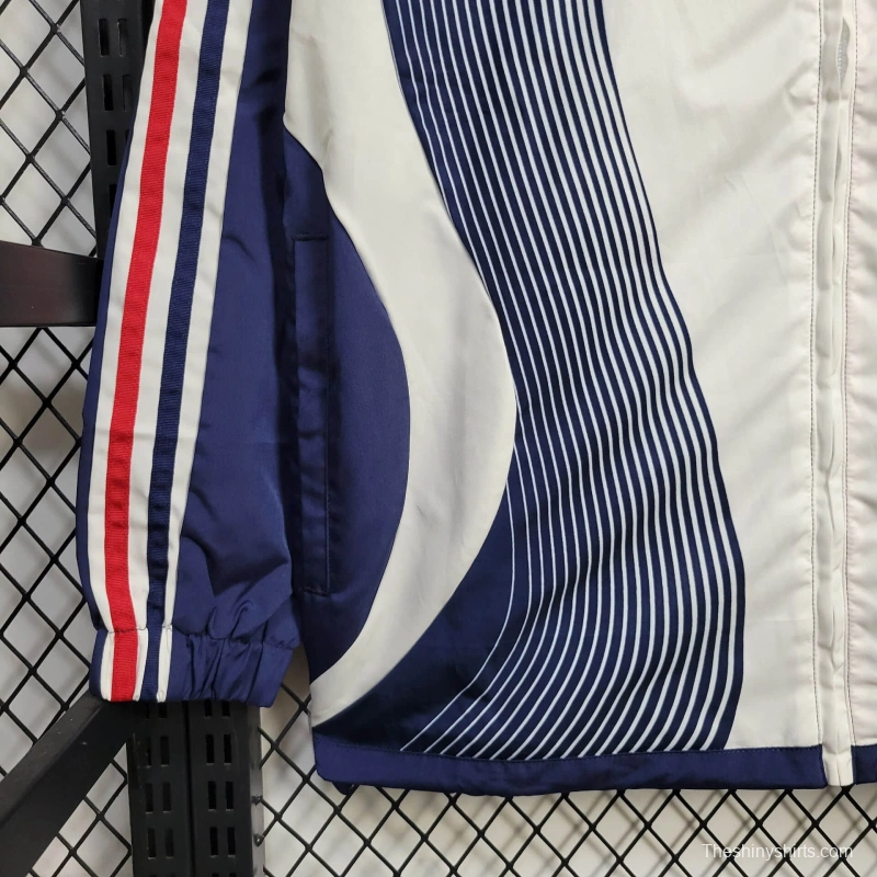 2025 France Jacket Blue/White Stripe Windbreaker