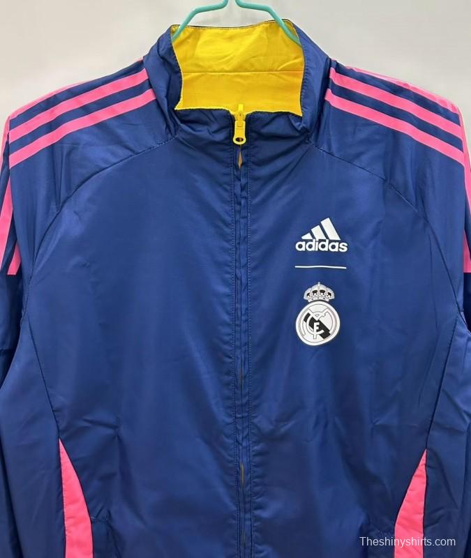 25/26 Real Madrid Yellow/Navy Reversible Windbreaker
