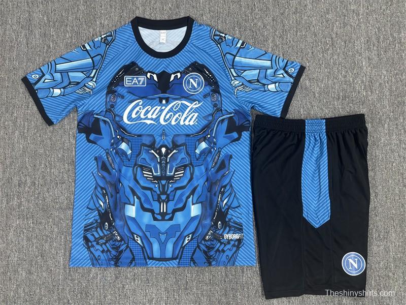 25/26 Kids Napoli Light Blue Camouflage Short Sleeve+Soccer Shorts