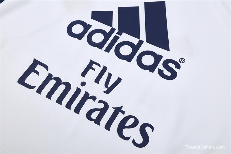 Retro 16/17 Real Madrid White Half Zipper Jacket+Long Pants