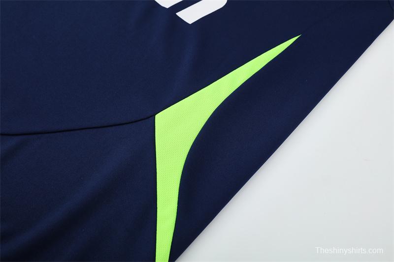 Retro 12/13 Real Madrid Royal Blue Half Zipper Jacket+Long Pants