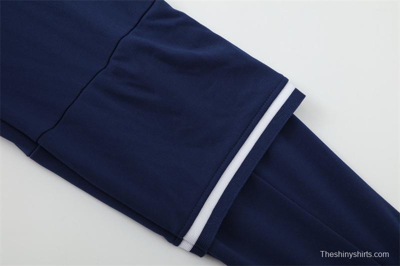 Retro 16/17 Real Madrid Royal Blue Half Zipper Jacket+Long Pants