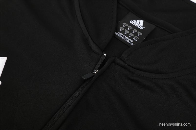 Retro 03/04 AC Milan Black Half Zipper Jacket+Long Pants