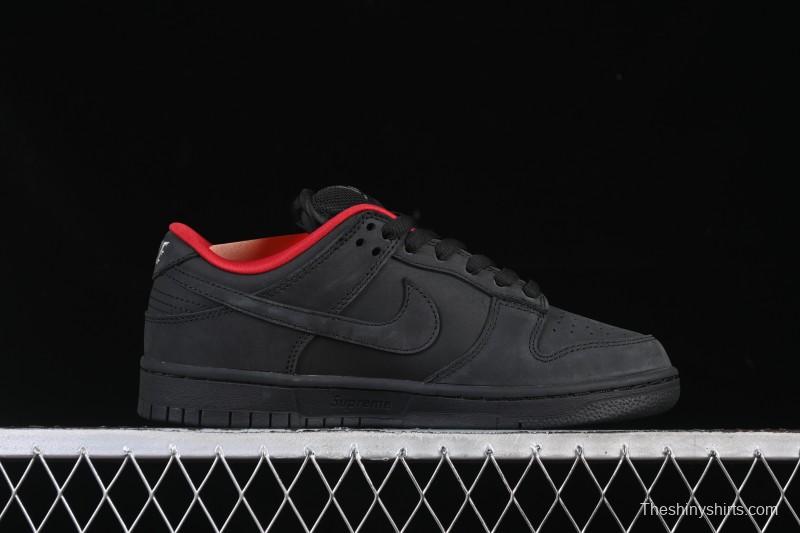 Nike Supreme x Nike SB Dunk Low Ocean Fog Limited Edition Black Warrior Low Top Casual Skate Shoes - HQ8487-001