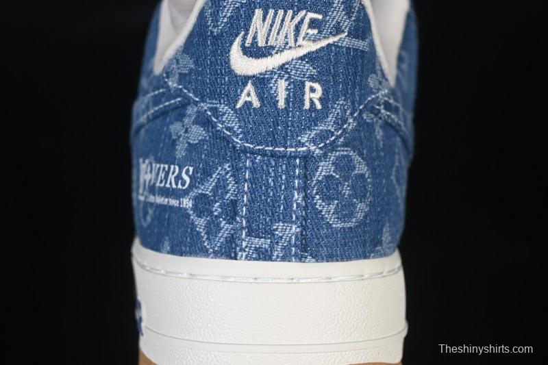 Nike Air Force 1 '07 Low LV Collaboration White Navy Blue Casual Sneakers - YF9511-813