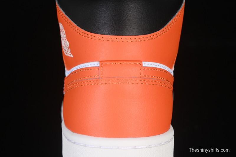 Nike Air Jordan 1 Mid AJ1 Black White Orange - DQ8426-801