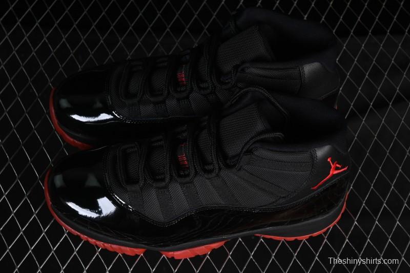 Nike Air Jordan 11 Retro Black Red Basketball Shoes - 378037-326