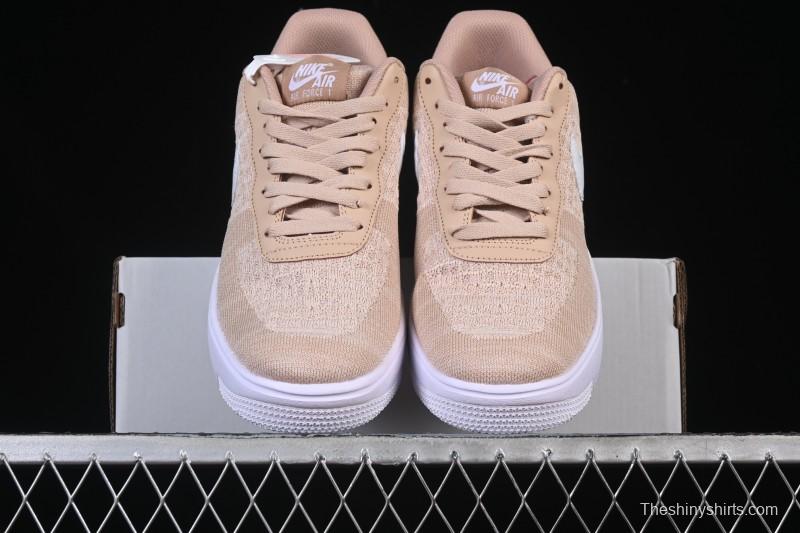 Nike Air Force 1'07 Low Knit Khaki Casual Sneakers - CI0051-200