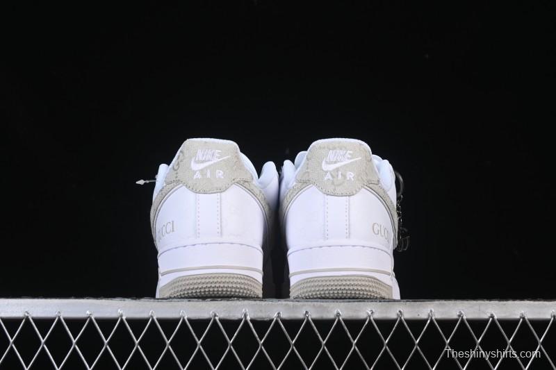 Nike Air Force 1 '07 Low Gucci Collaboration Light Gray Denim Glow-in-the-Dark Low-Top Casual Sneakers - XX3168-197