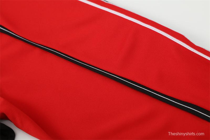 Retro 98/99 Manchester United Black Half Zipper Jacket+Long Pants