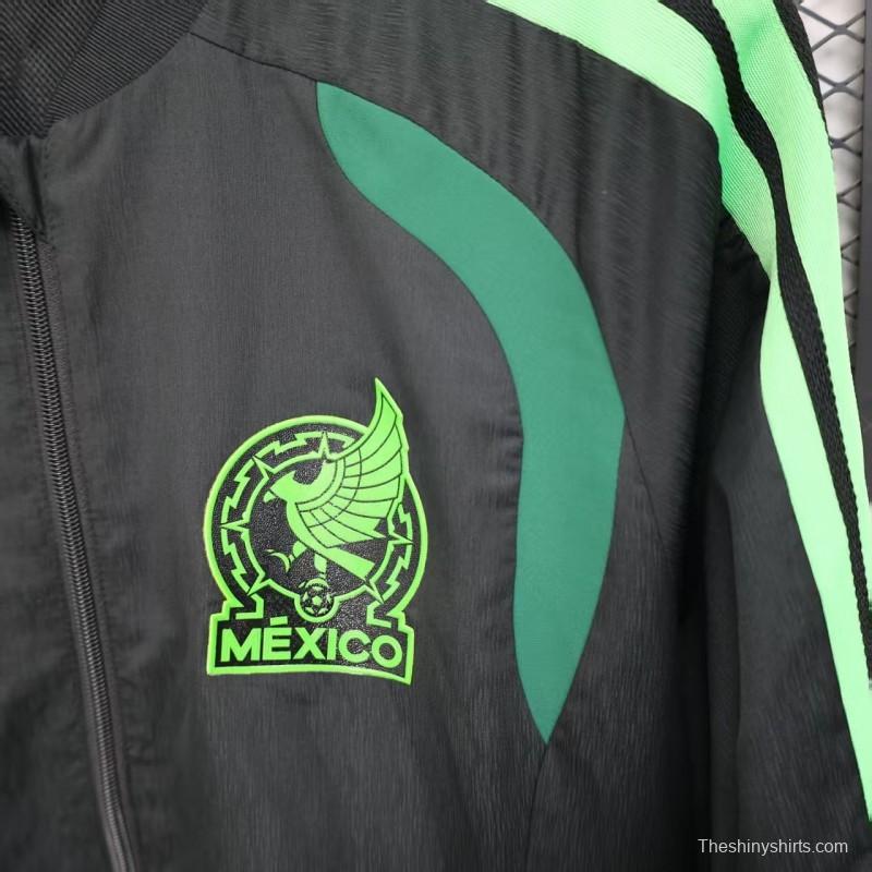 Player Version 2025 Mexico Black/Green Windbreaker (with Inner Lining)