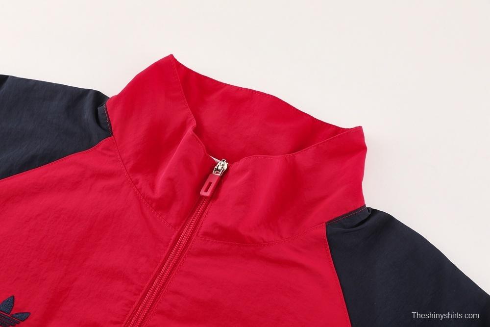 25/26 Arsenal Red Half Zipper Jacket+Long Pants S-3XL