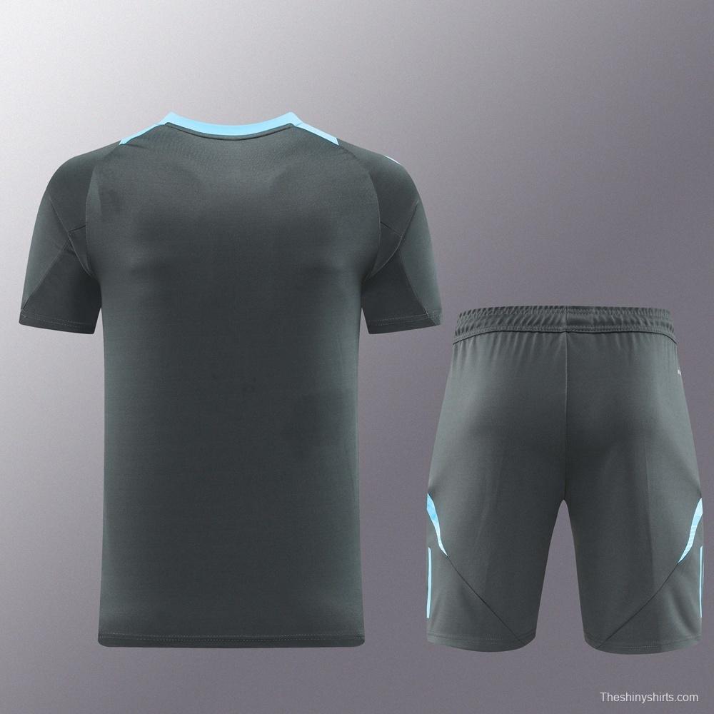 2025 Argentina Dark Gray Short Sleeve+Soccer Shorts