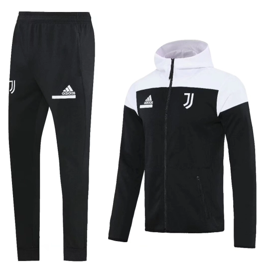 25/26 Juventus Hoodie White/Black Full Zipper Jacket +Long Pants