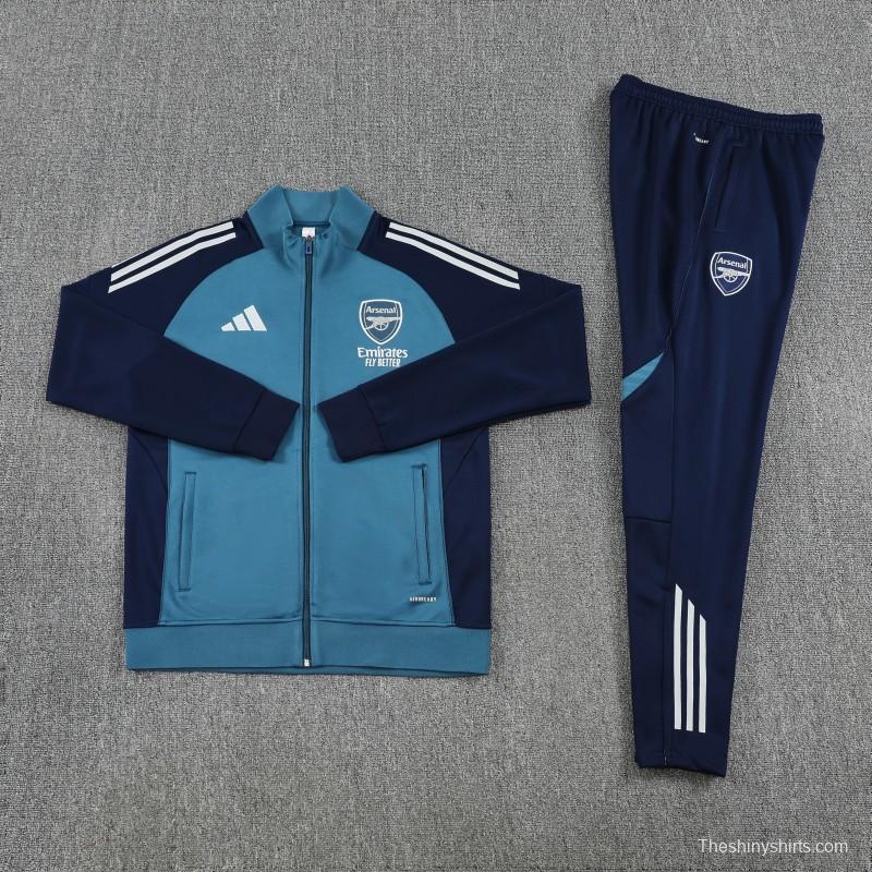 25/26 Arsenal  Navy Blue  Full zipper Jacket Tracksuit+ long pants