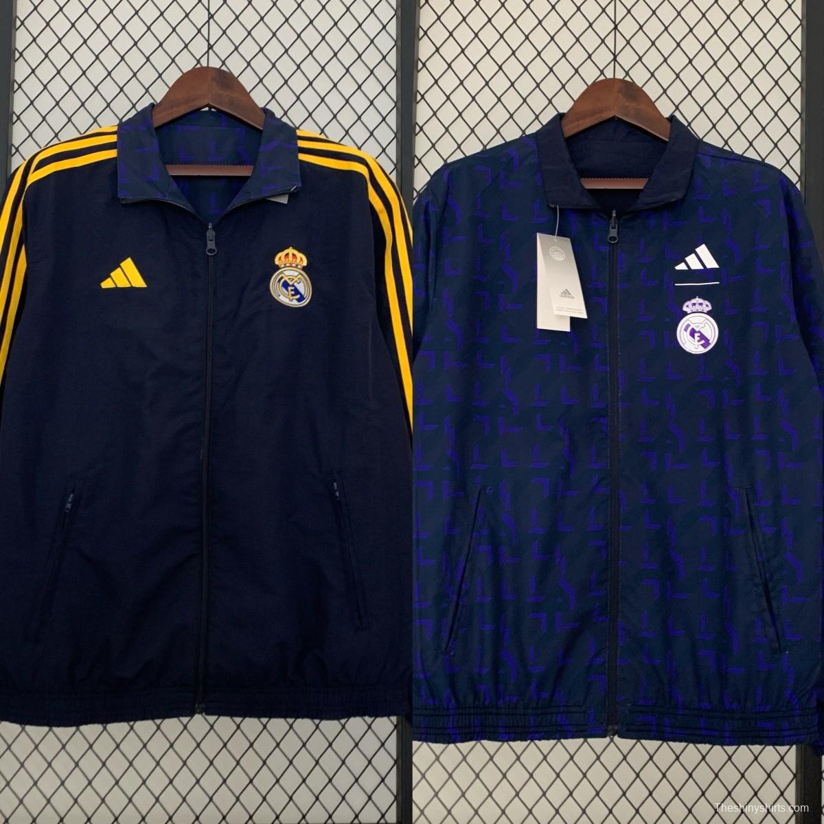 23/24 Real Madrid Navy Reversible Full Zipper Jacket