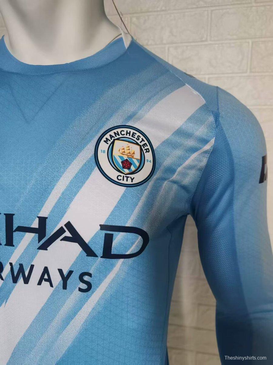 Player Version 25/26 Manchester City Home Long Sleeve Jersey