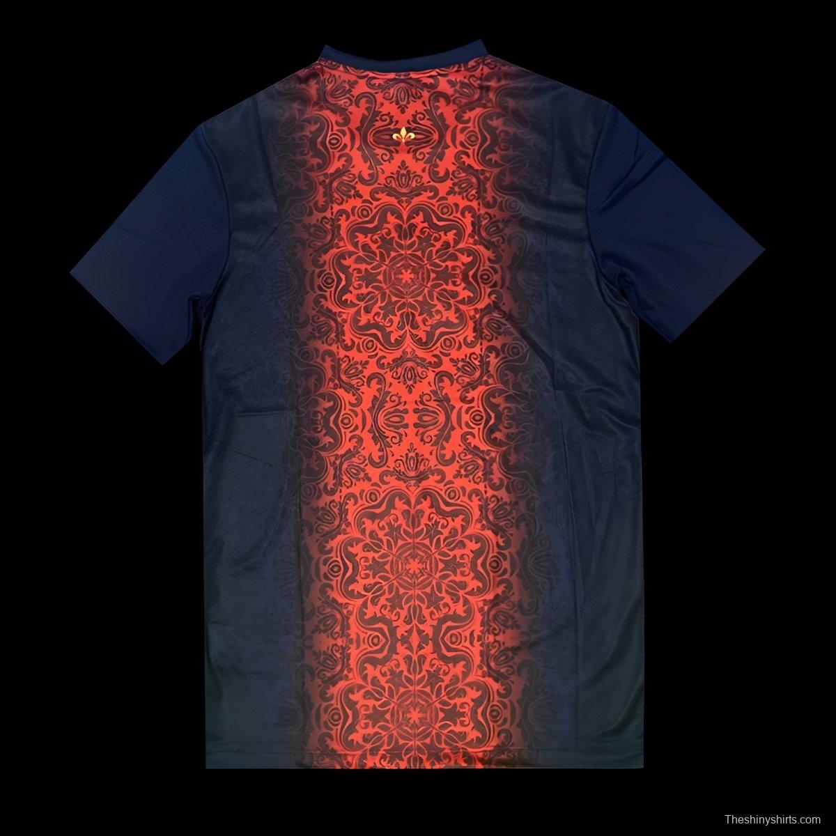 25/26 Paris Saint-Germain Navy with Red Ornate Pattern Jersey