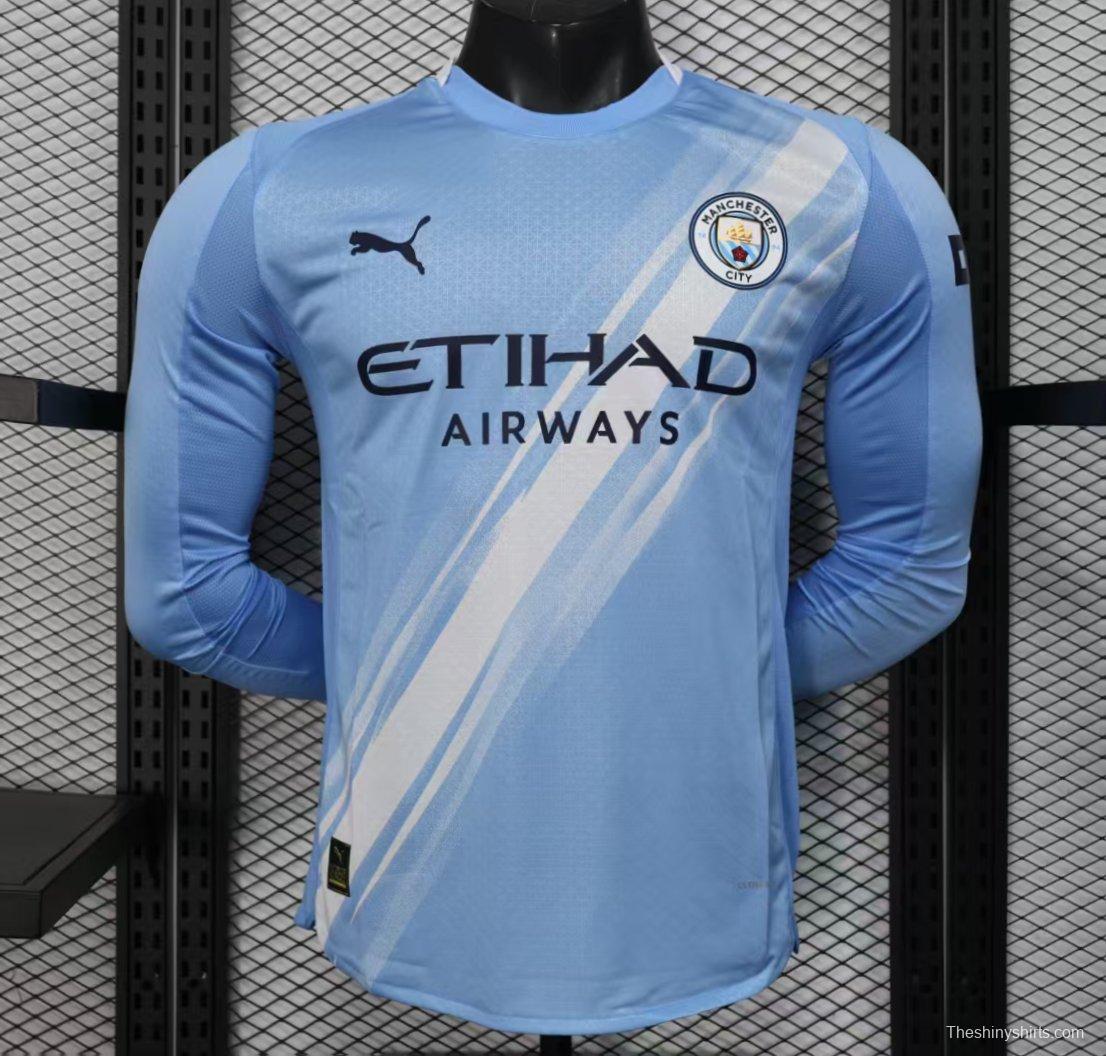 Player Version 25/26 Manchester City Home Long Sleeve Jersey
