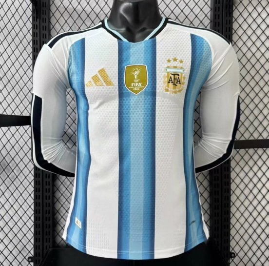 Player Version 2026 Argentina Home Long Sleeve Jersey
