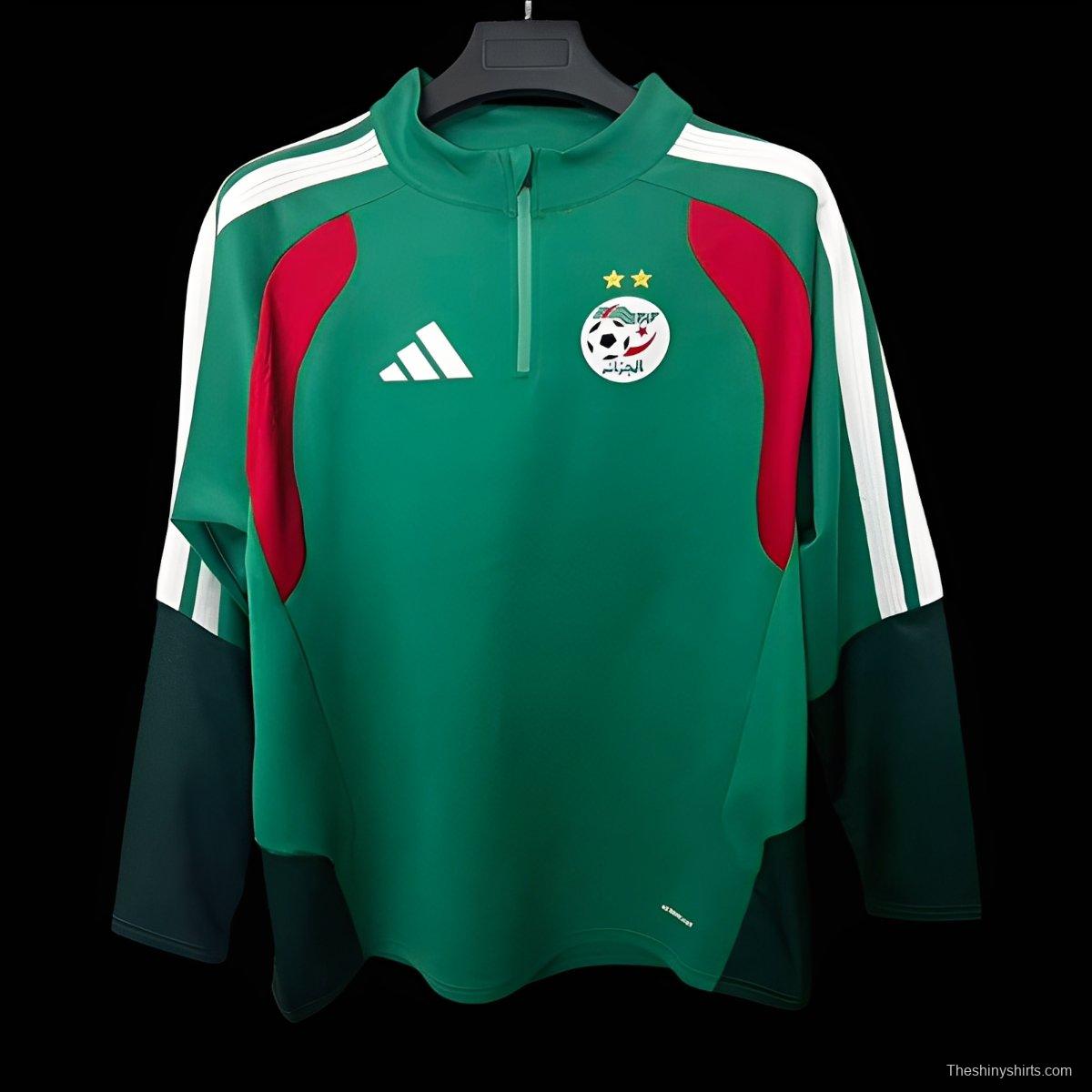 2026 Algeria Green Half Zipper Jacket