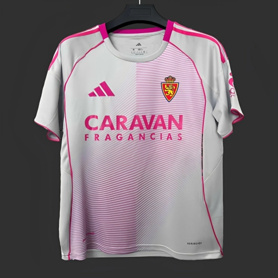 25/26 Real Zaragoza Fourth White/Pink Jersey